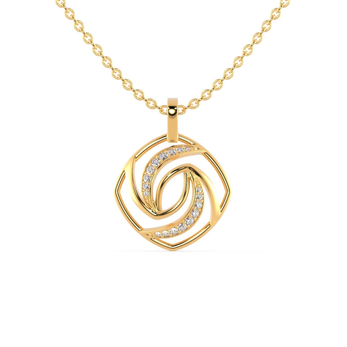 Vintage-Style Lab-Grown Diamond Charm Pendant