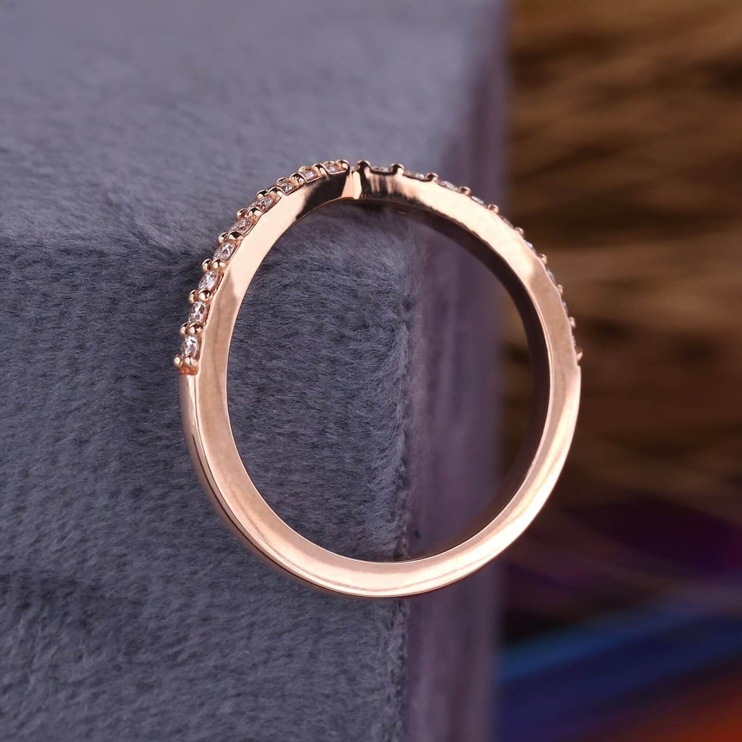 V-Shaped Half Eternity Anniversary Band