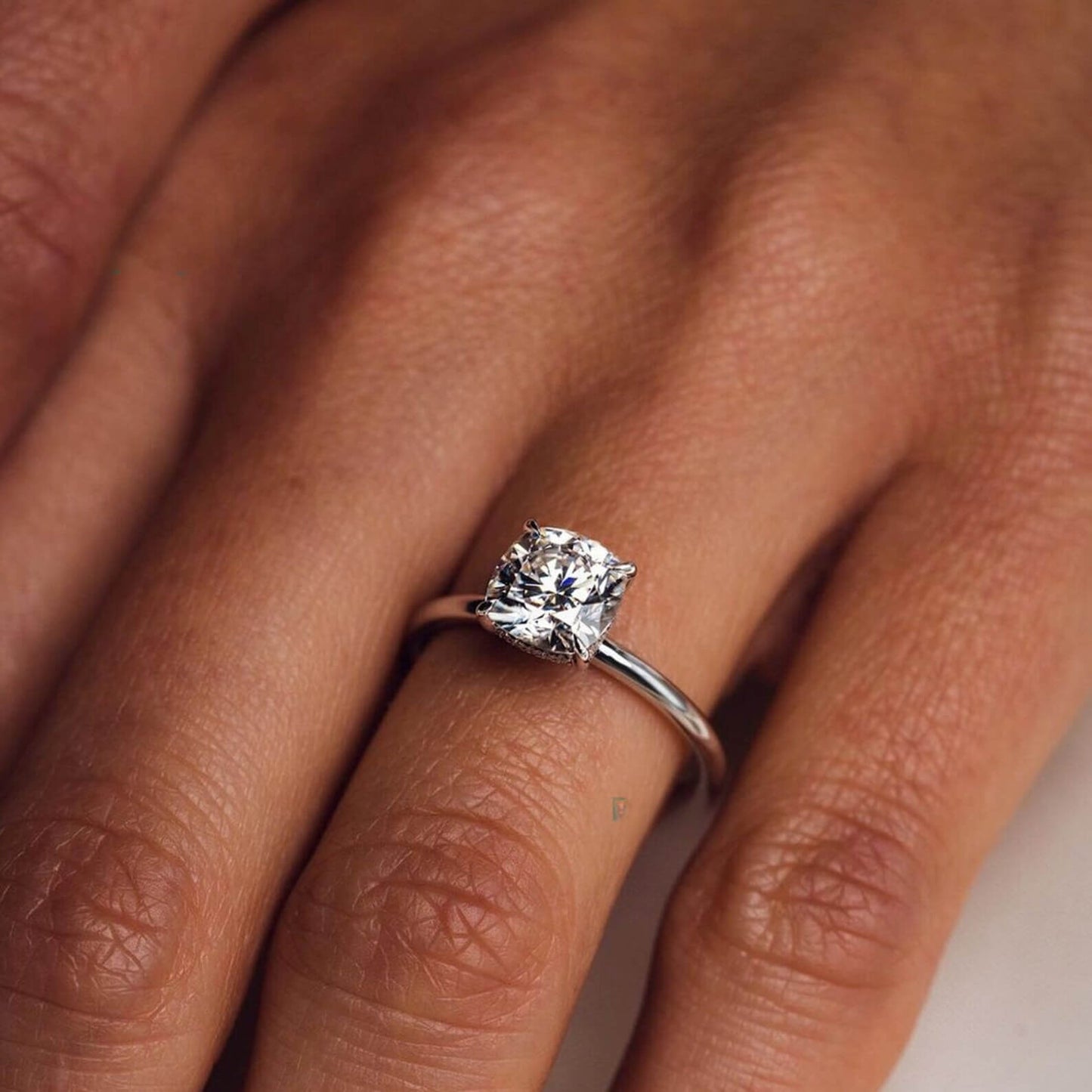 Hidden Halo Lab Grown Diamond Engagement Ring