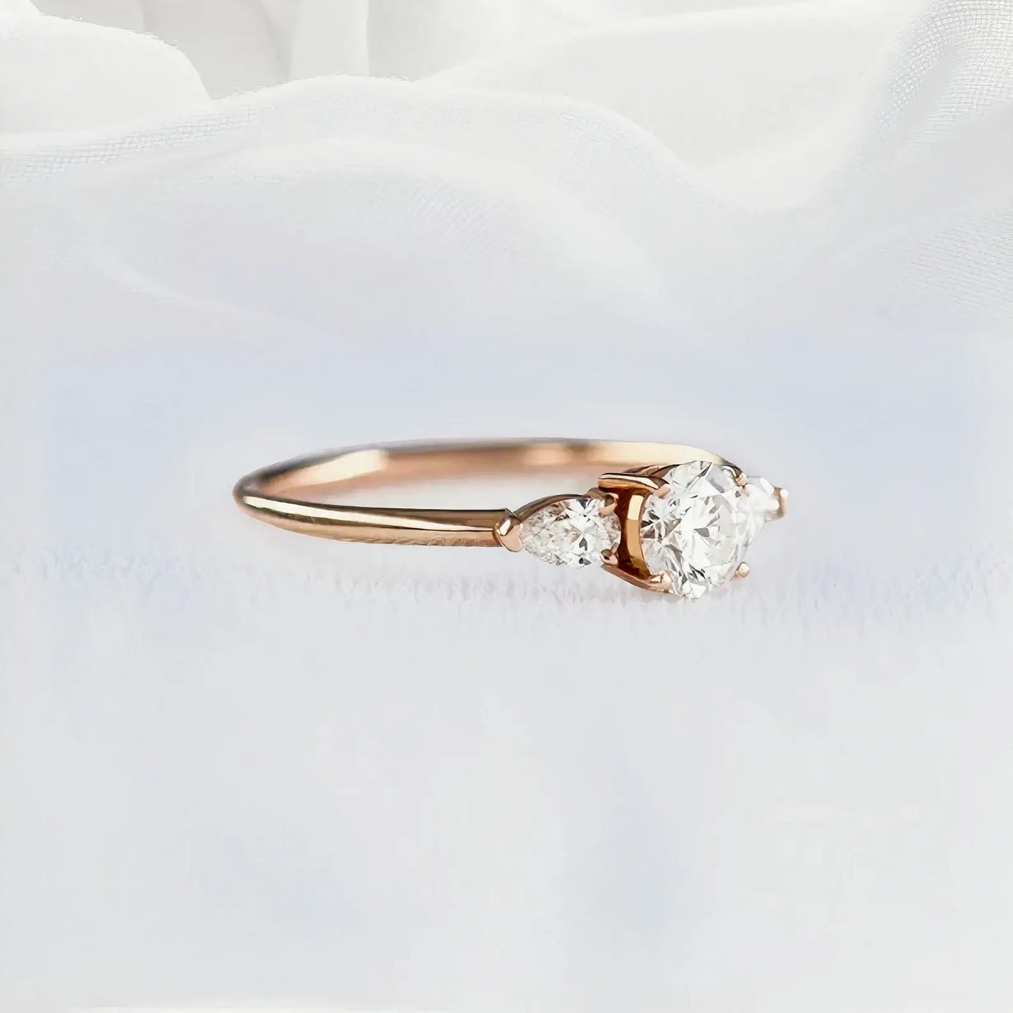 Lab-Created Diamond Three-Stone Anniversary Ring