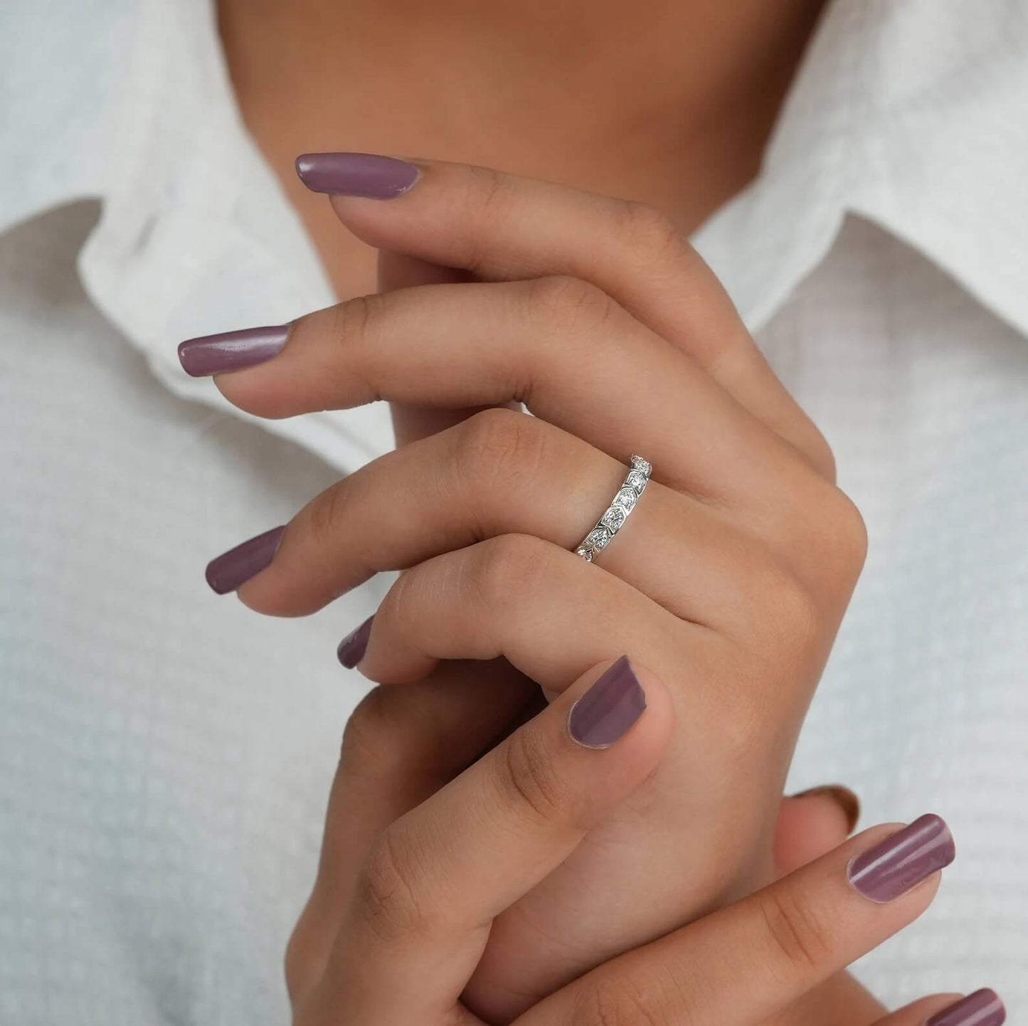 Handcrafted Eternity Band with Lab Grown Diamonds