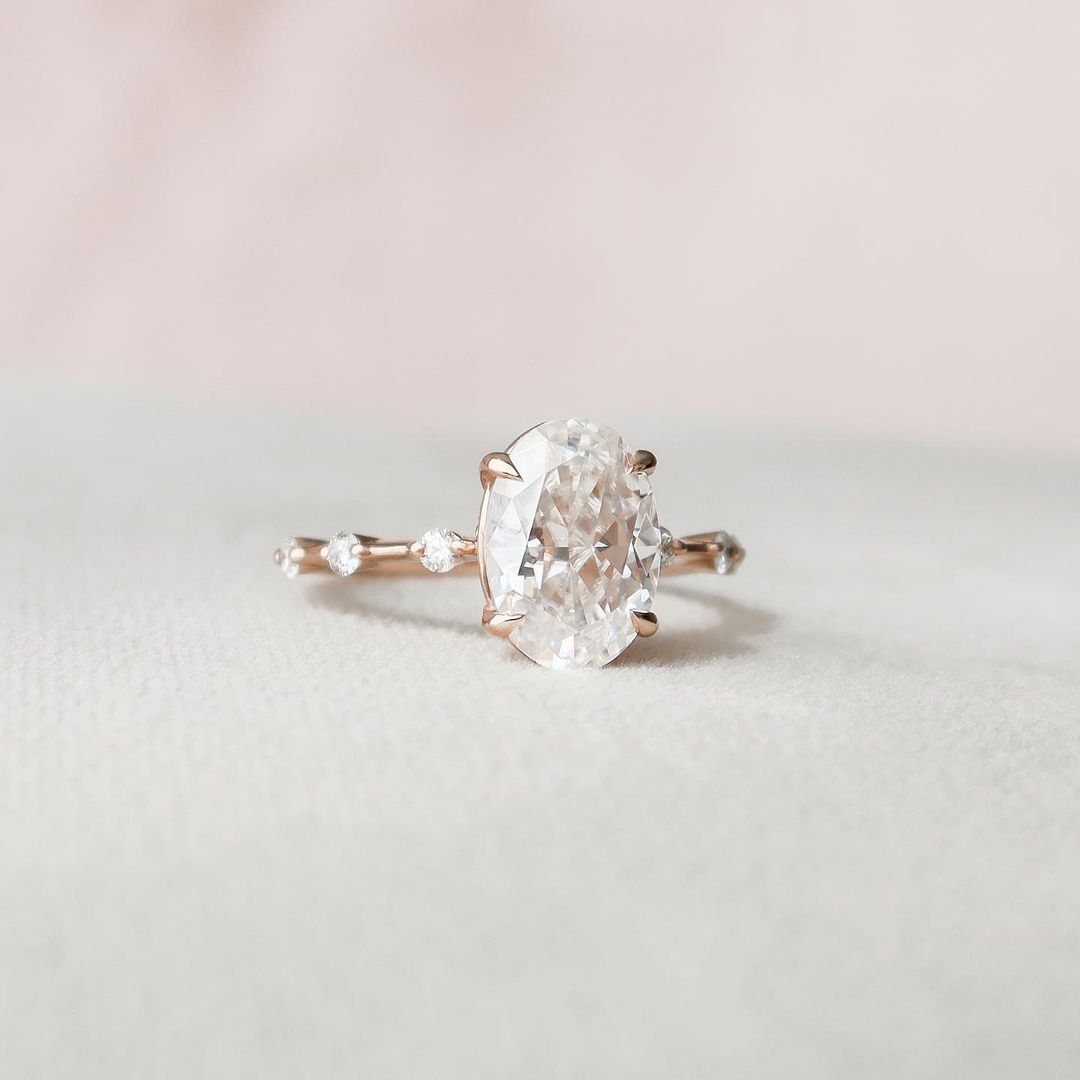 Oval Lab Grown Diamond Ring, Solitaire Engagement Ring