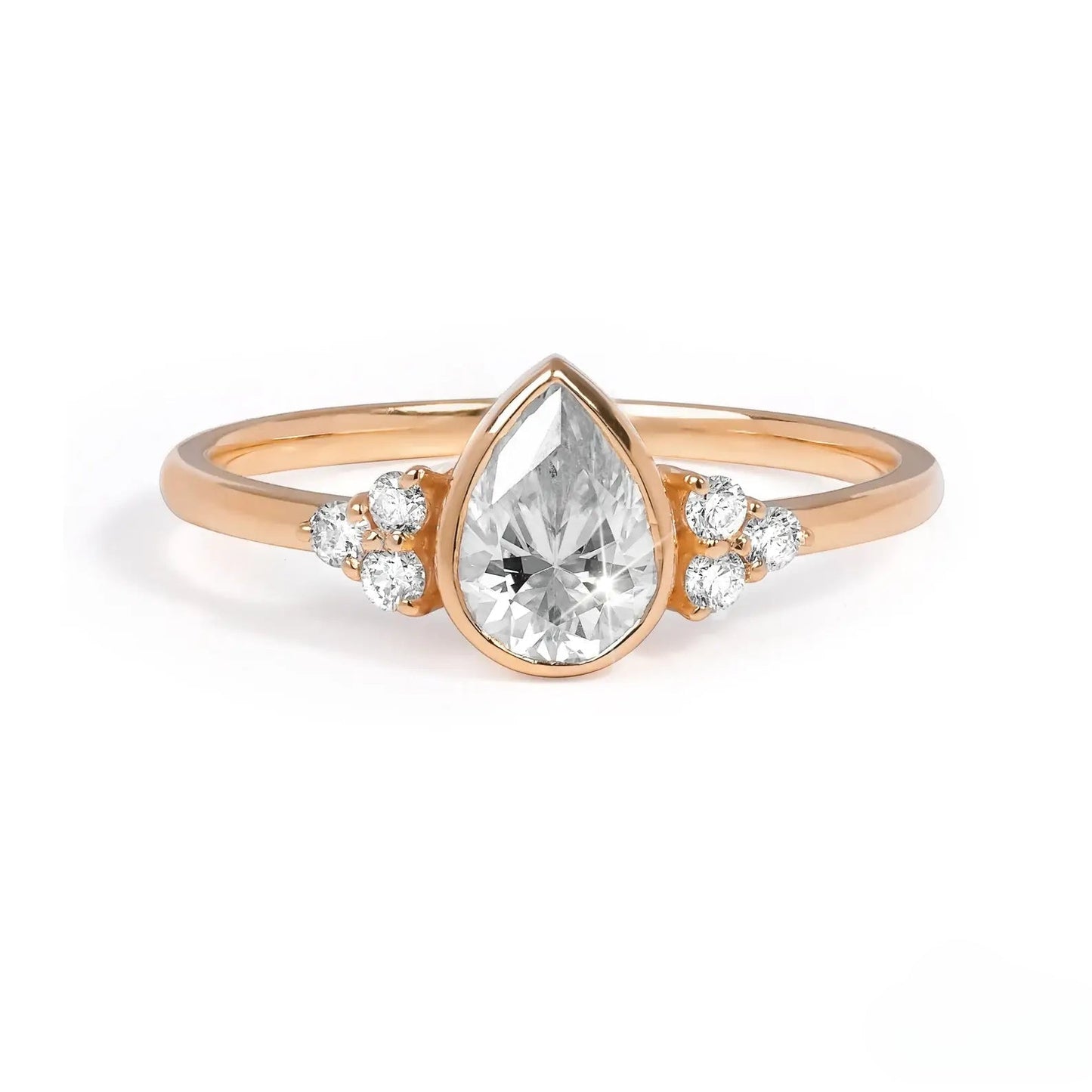 Pear Cut Accent Engagement Ring