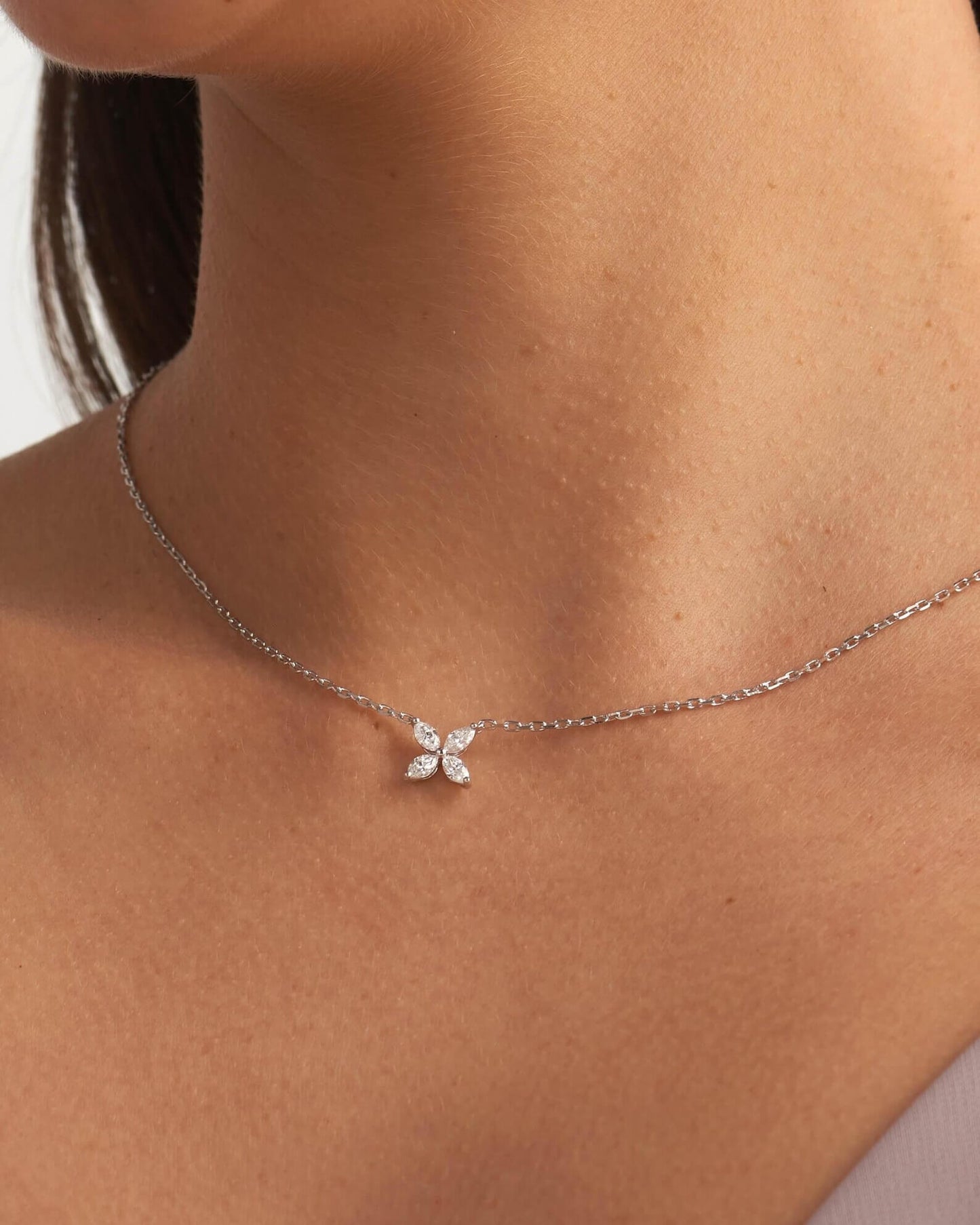 Butterfly Necklace with Marquise-Cut Lab Grown Diamonds