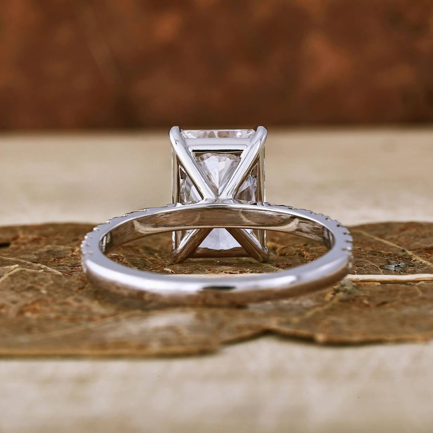 Pave Set Lab Grown Diamond Engagement Ring