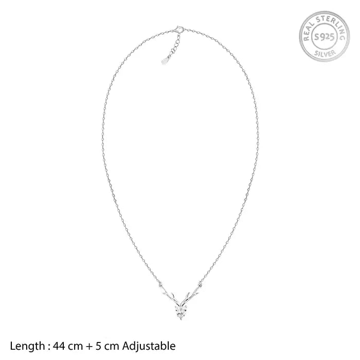 Deer Heart Necklace with Lab Grown Diamond Accent