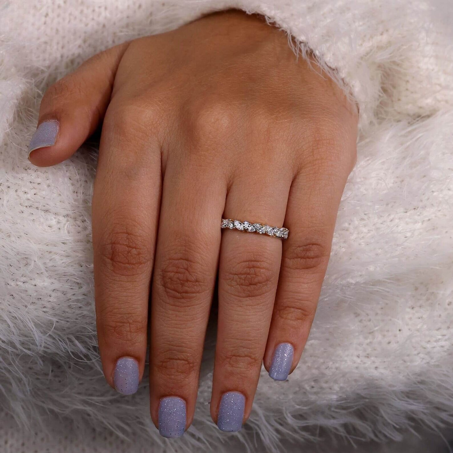 Stacking Band with Lab-Grown Diamonds