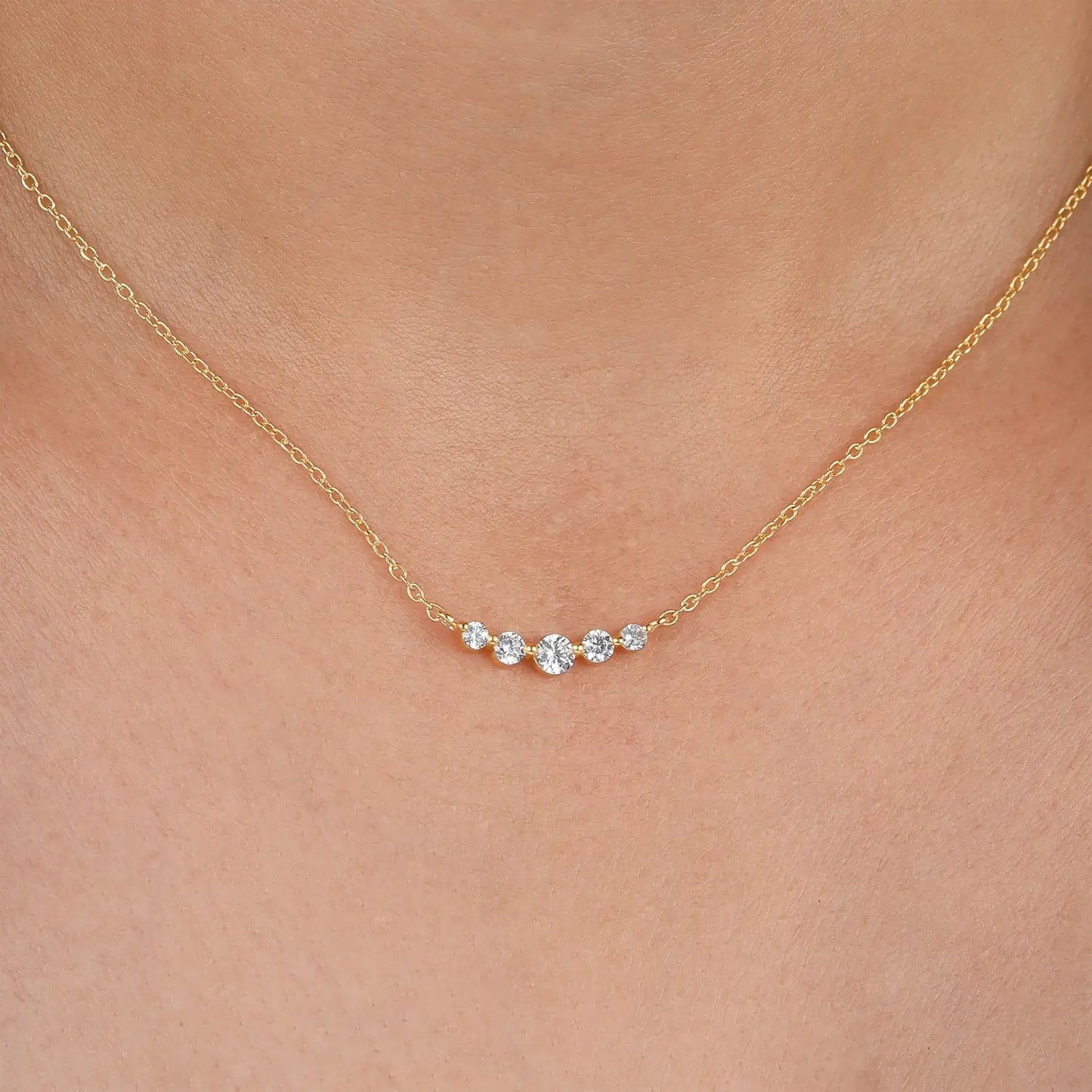 Delicate Single Prong Lab Grown Diamond Necklace