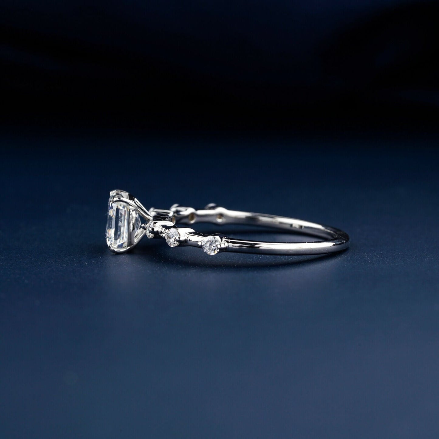 Asscher Cut Solitaire Engagement Ring