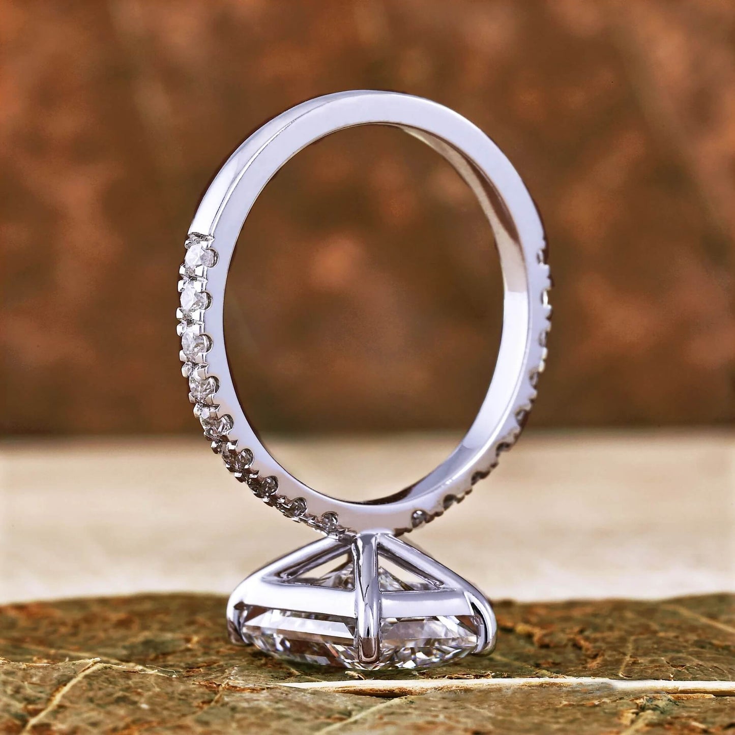 Pave Set Lab Grown Diamond Engagement Ring