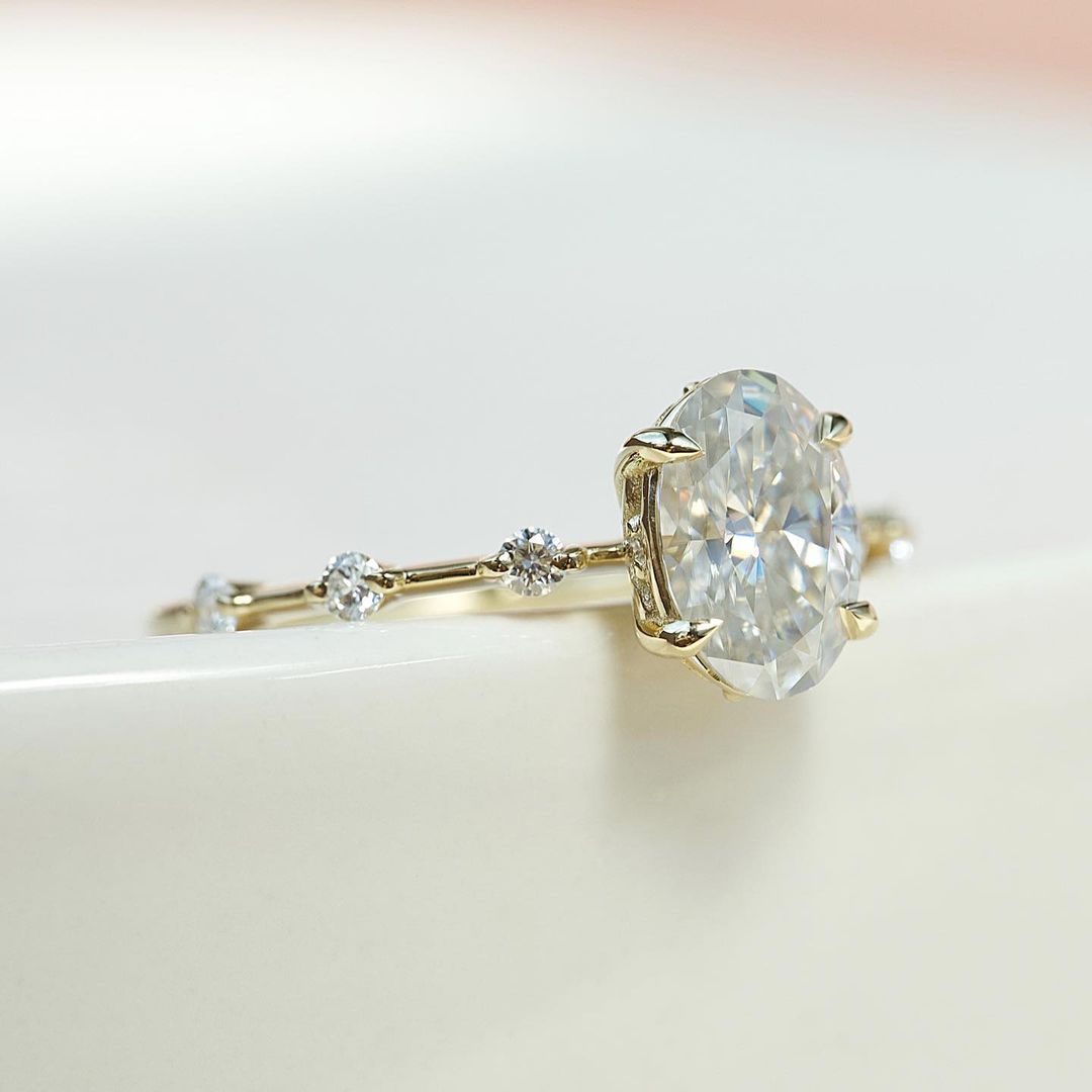 Oval Lab Grown Diamond Ring, Solitaire Engagement Ring