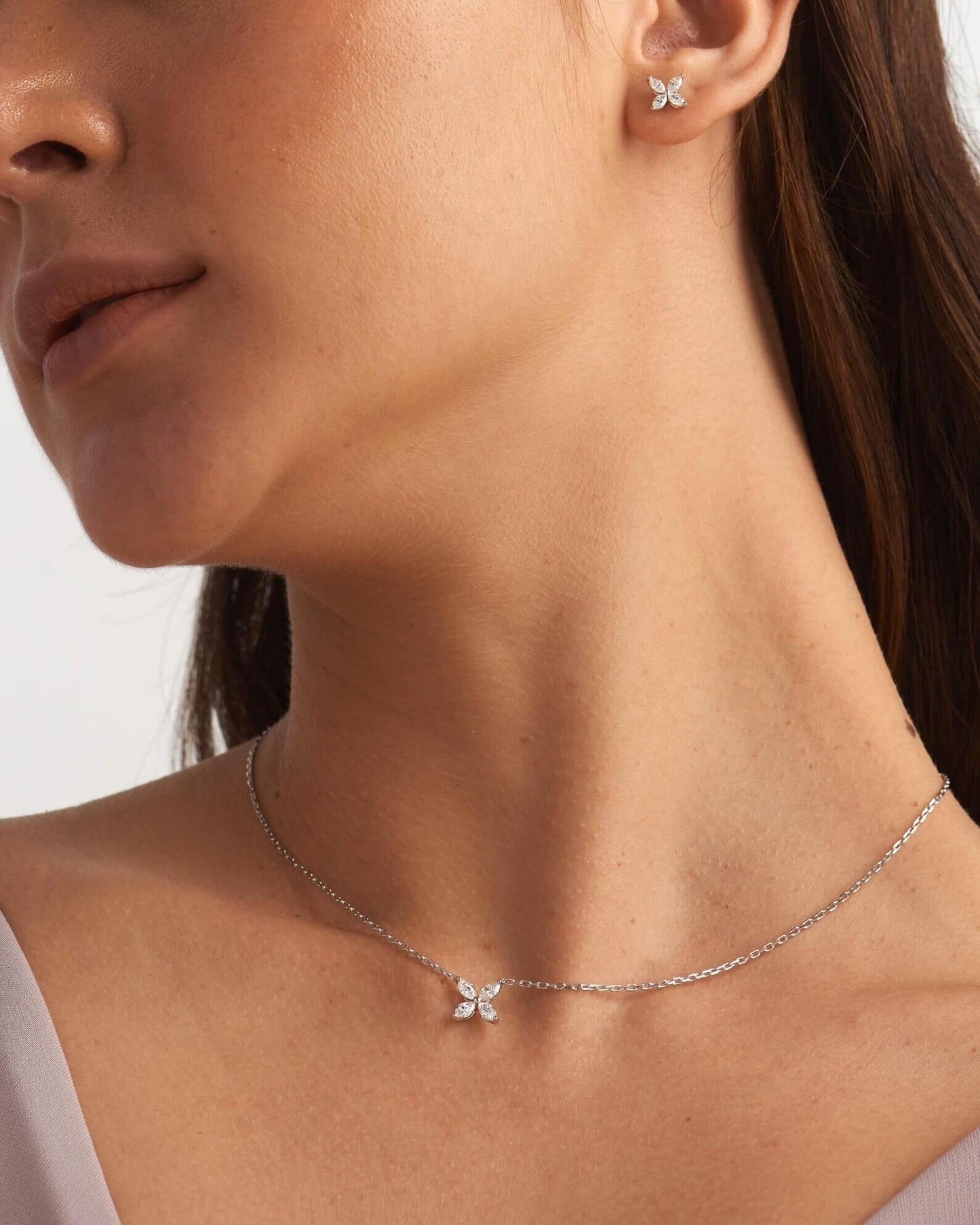 Butterfly Necklace with Marquise-Cut Lab Grown Diamonds