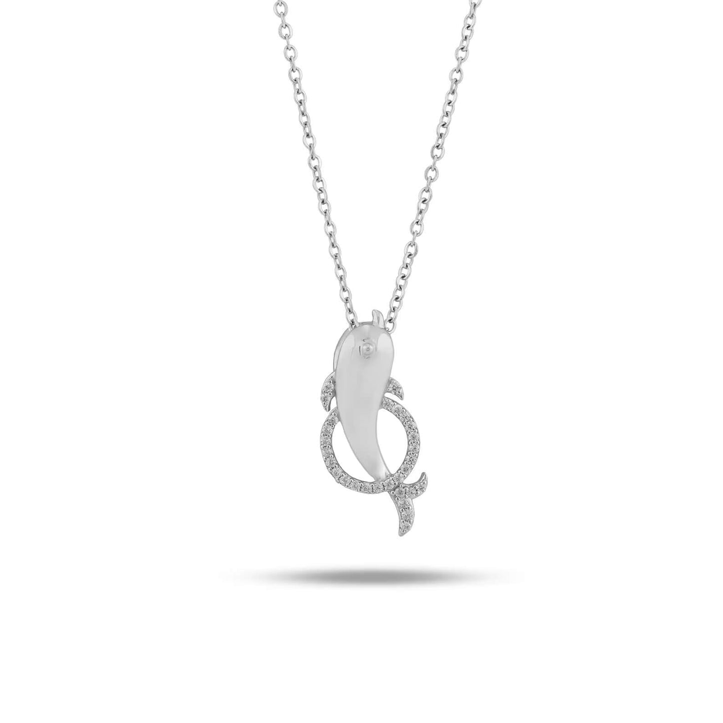 Lab Grown Diamond Dolphin Necklace for Beach-Lovers