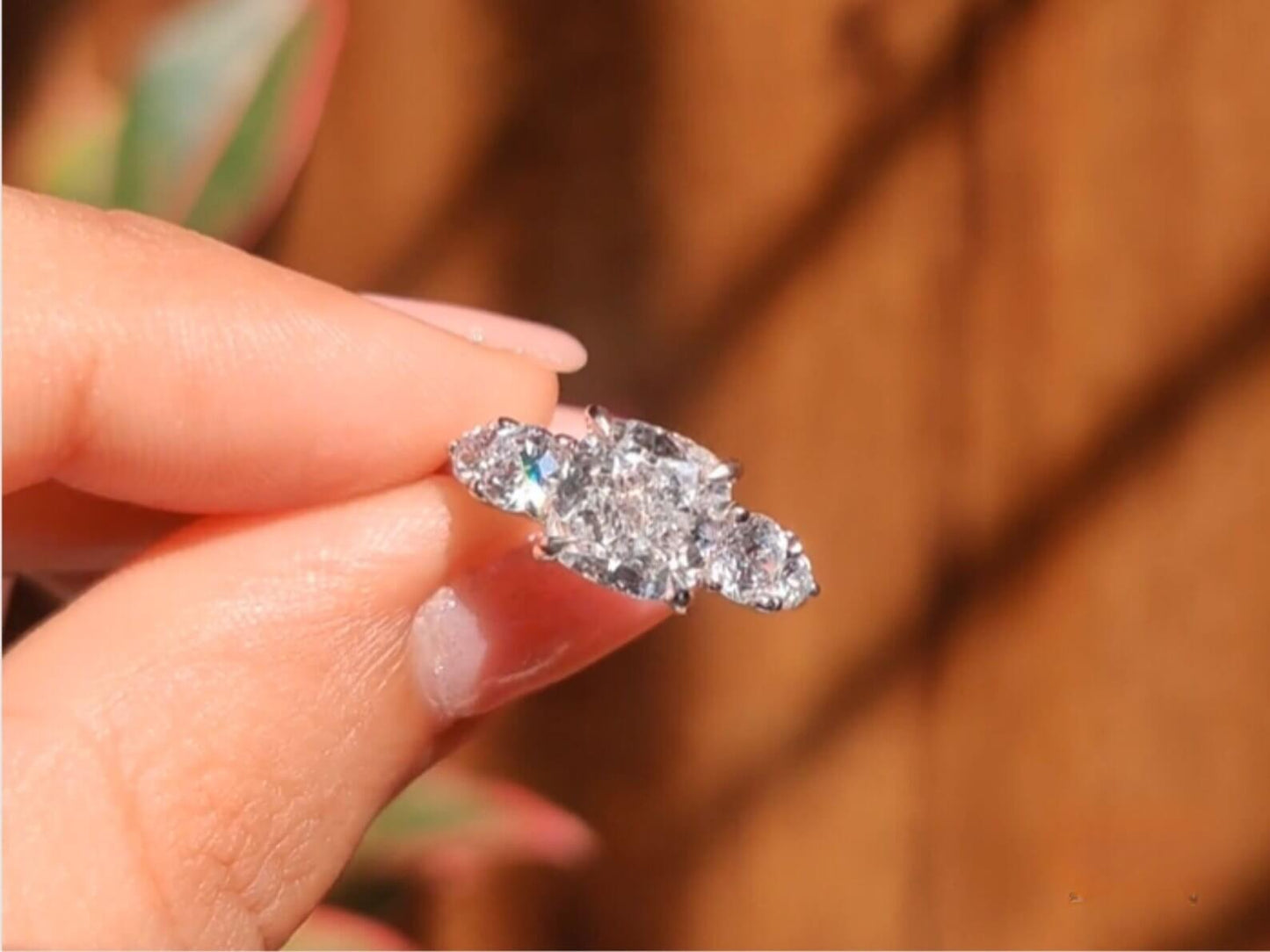 Elongated Cushion Cut Diamond Ring, Lab Grown Diamond Engagement Ring