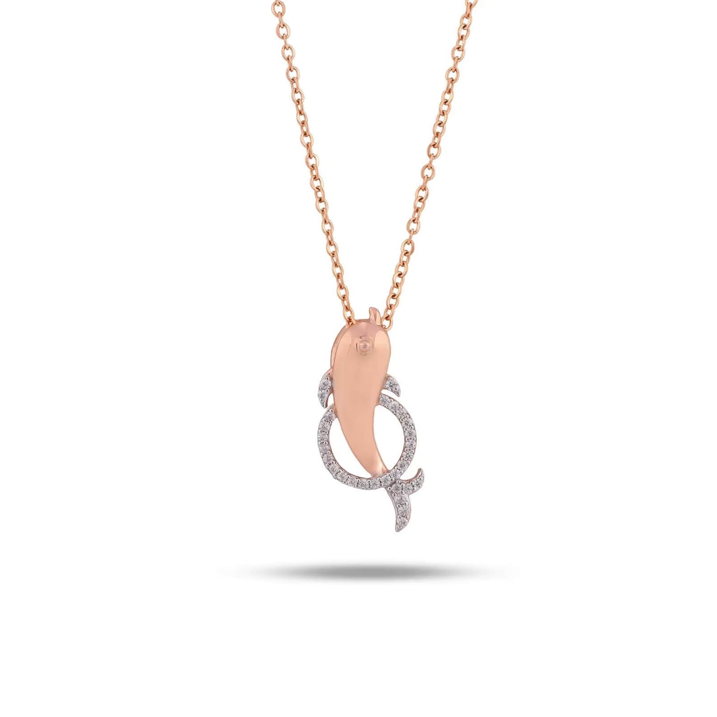 Lab Grown Diamond Dolphin Necklace for Beach-Lovers