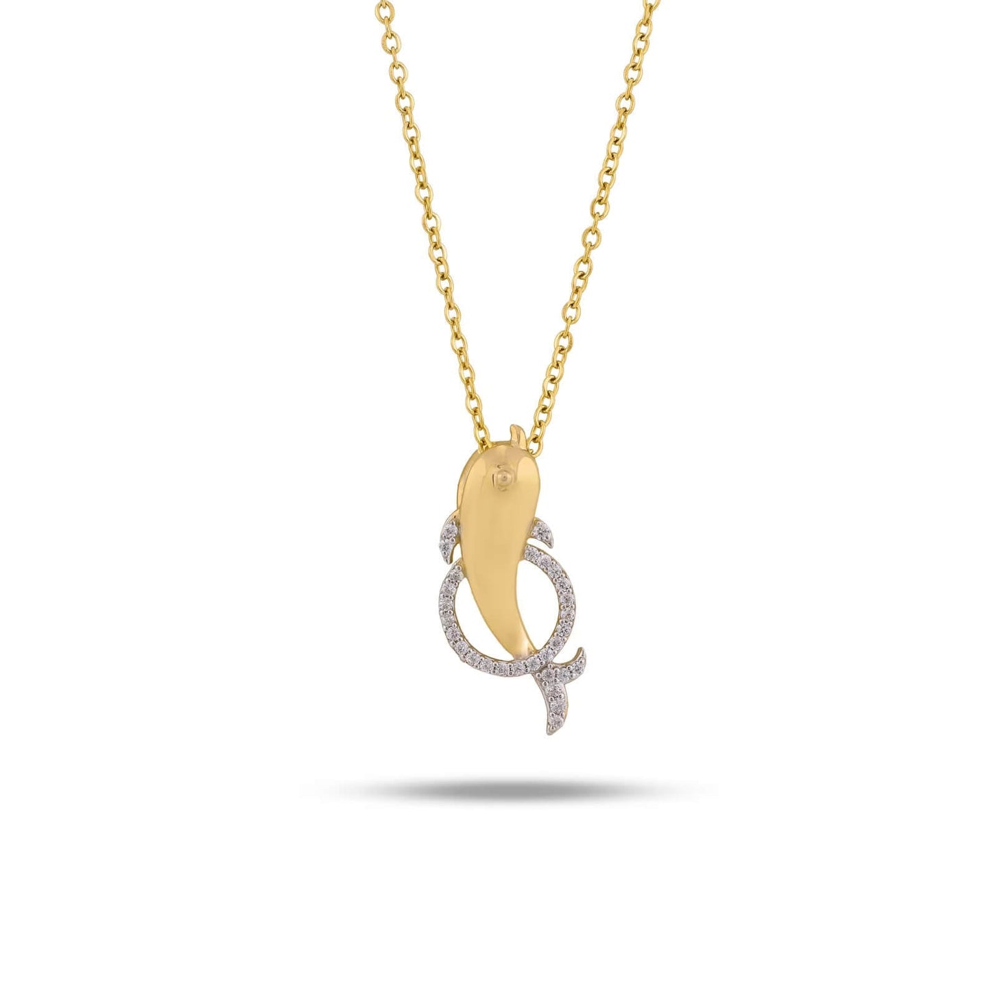 Lab Grown Diamond Dolphin Necklace for Beach-Lovers